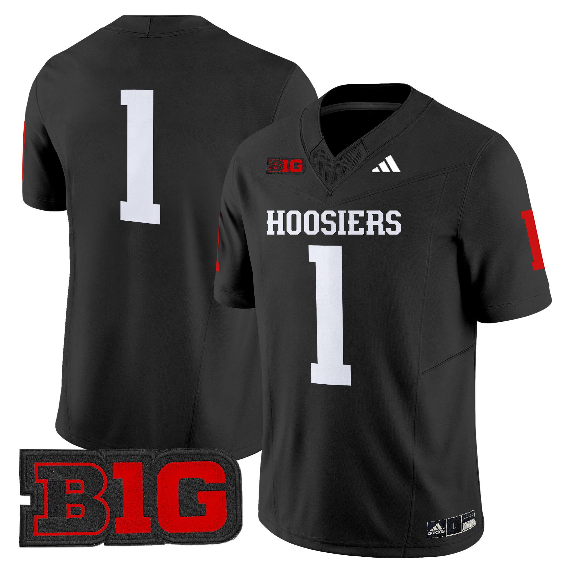 Men Indiana Hoosiers 1 No Name Black 2024 Vapor Limited NCAA Jersey style 1